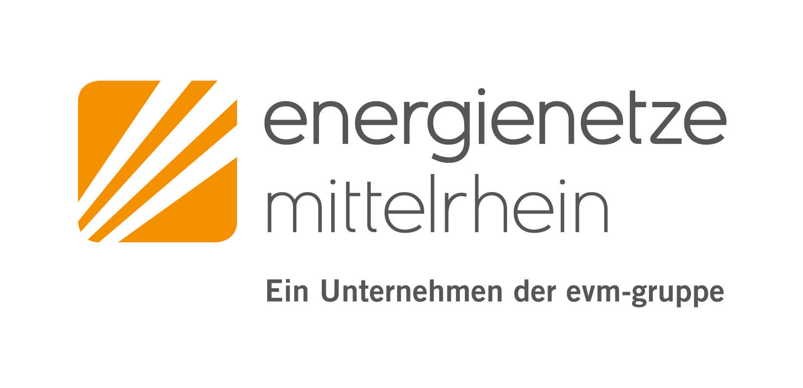 Text "energienetze mittelrhein" neben orangenem Logo
