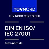 TÜV-Zertifikat DIN EN ISO/IEC 27001